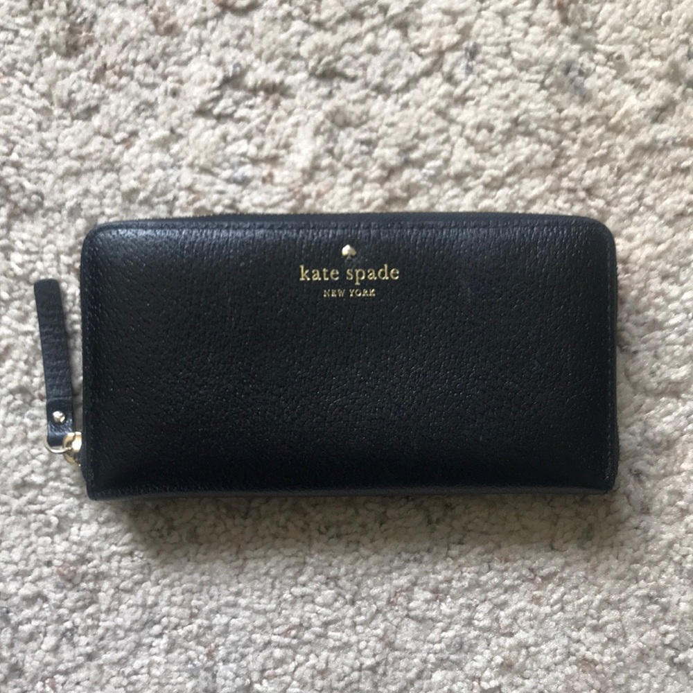Kate Spade Black Continental Zip Wallet